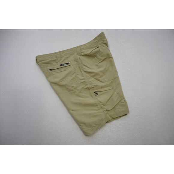 Cabelas Cargo Shorts Beige Flat Nylon Stretch Hiking Camp Mens Size 38 - Picture 1 of 5
